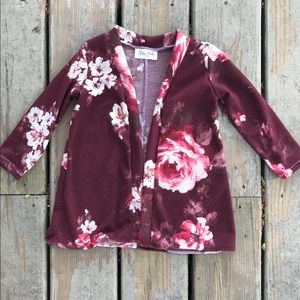 Burgundy Floral Cardigan by Modern Babes Handmade